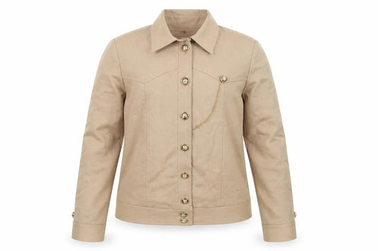 Riddella Girls Beige Wool Button-Up Jacket Size 14 Classic Style