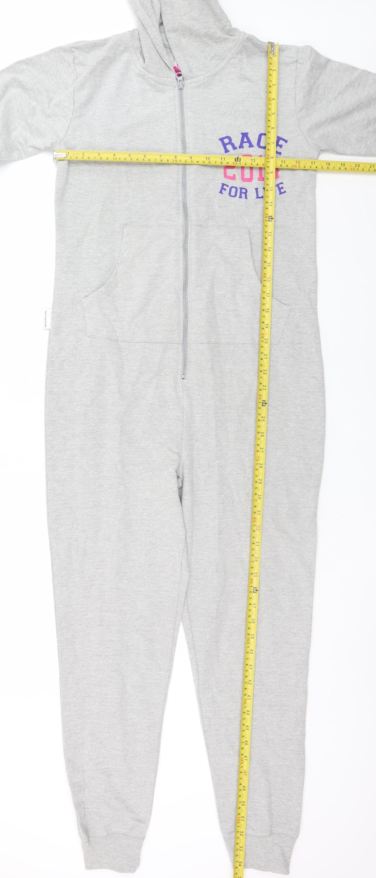 Race for Life Women’s Grey Hooded One Piece S Zip Lounge Wear