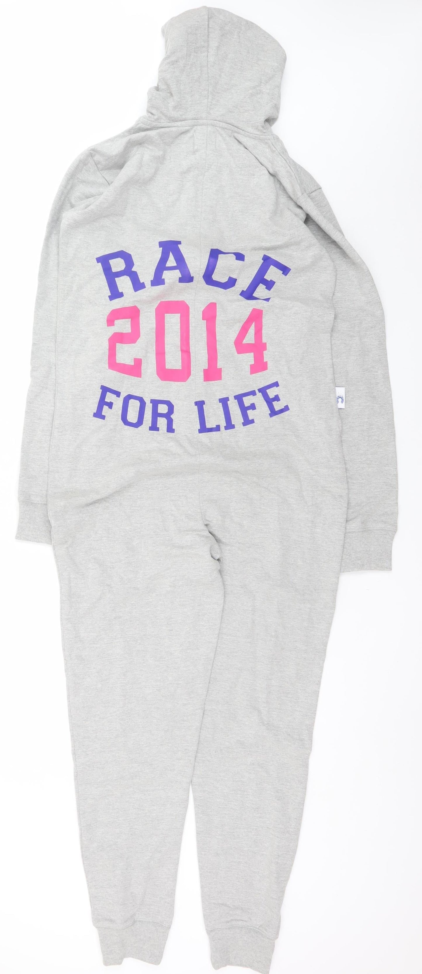 Race for Life Women’s Grey Hooded One Piece S Zip Lounge Wear