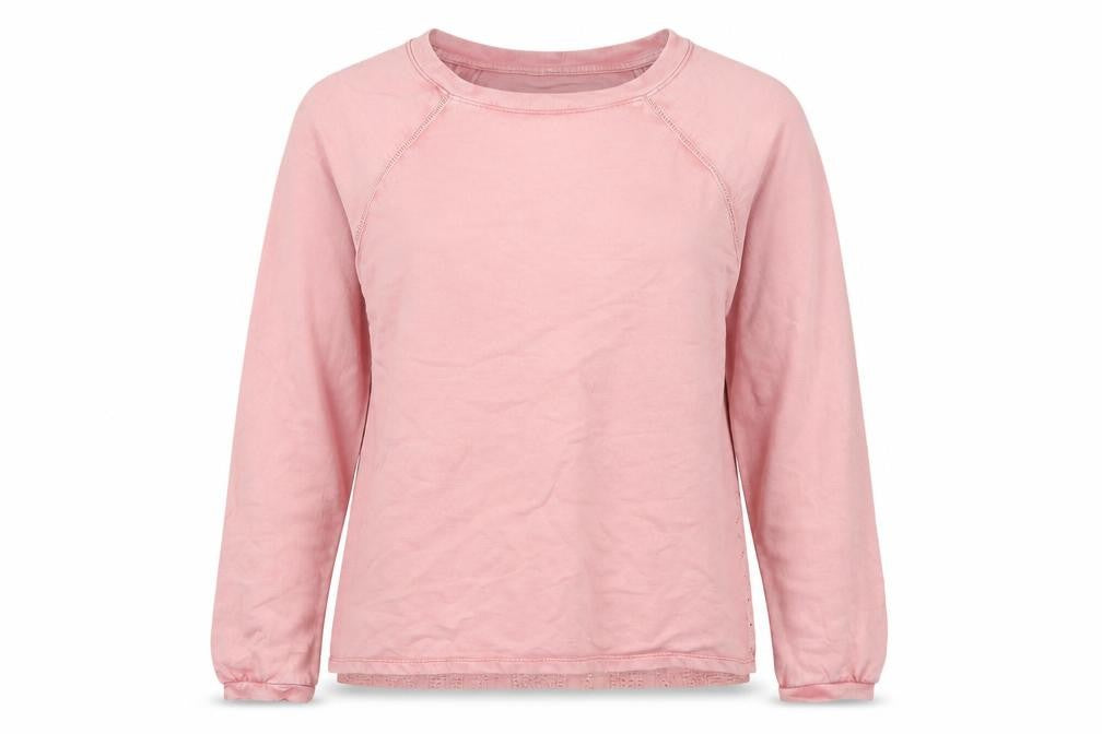 Next Women Pink Lace Back Pullover Sweatshirt Size 12 Cotton