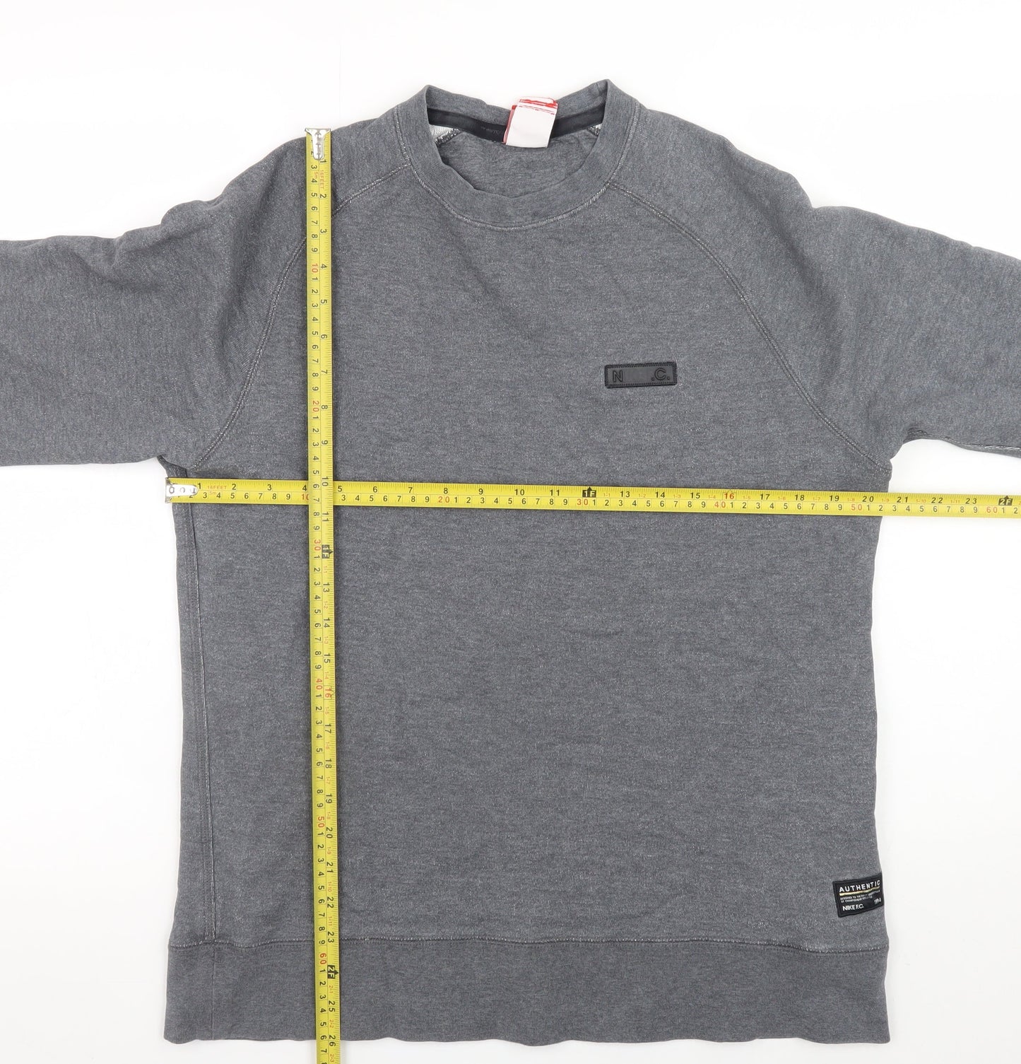 Nike Men's Grey Pullover Sweatshirt M Regular Fit Crew Neck Sports