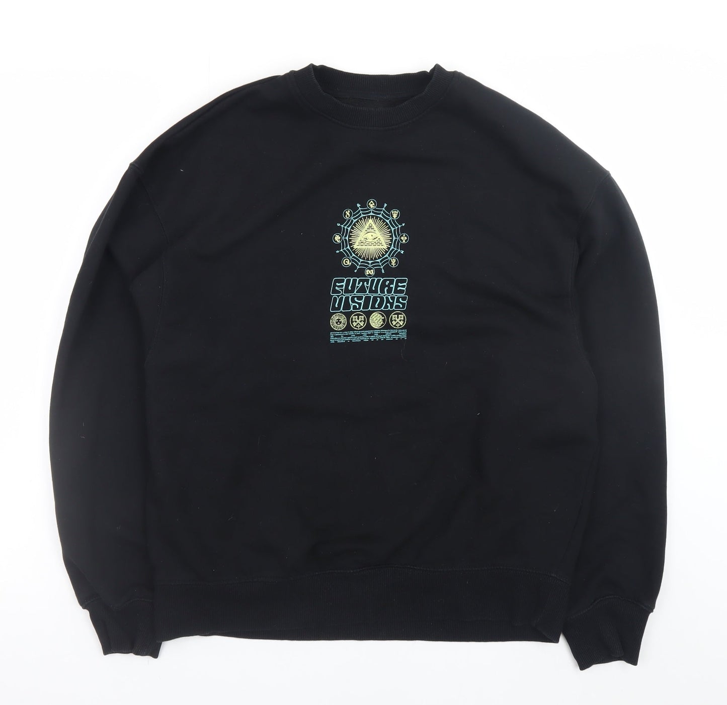 River Island Men's Black Graphic Pullover Sweatshirt Size S