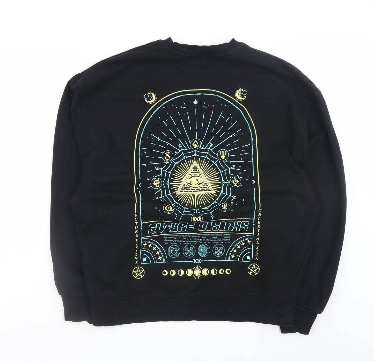 River Island Men's Black Graphic Pullover Sweatshirt Size S