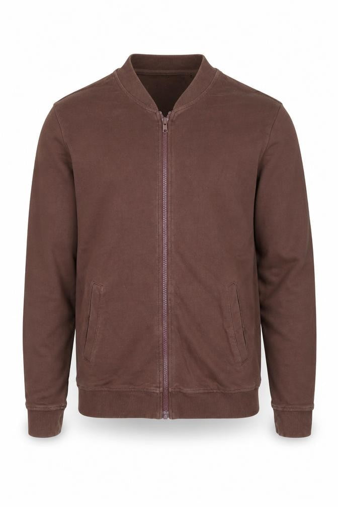ONLY & SONS Men's Brown Cotton Bomber Jacket M Casual Zip-Up