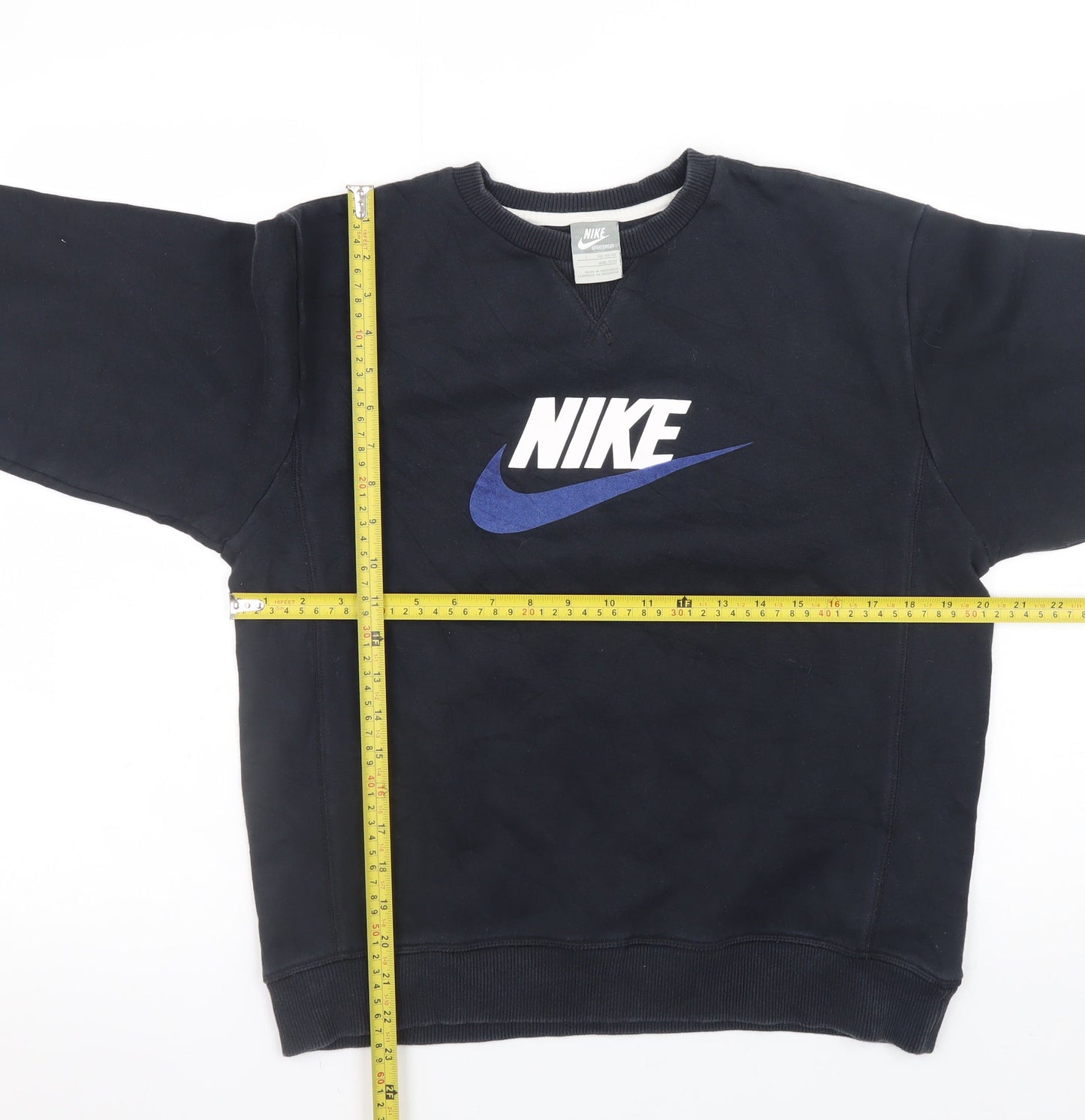 Nike Teens Black Crew Neck Logo Sweatshirt Size 164 Regular Fit