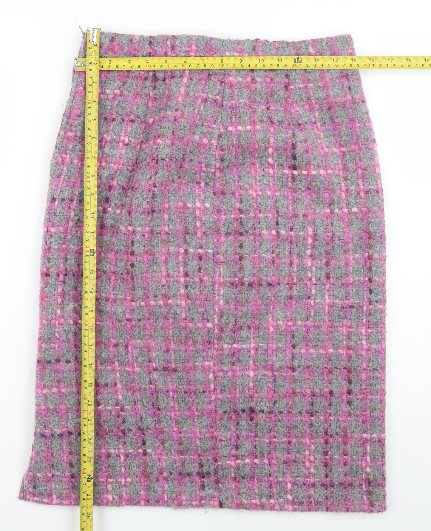 Gerry Weber Women’s Pink Wool Tweed Pencil Skirt Size 12