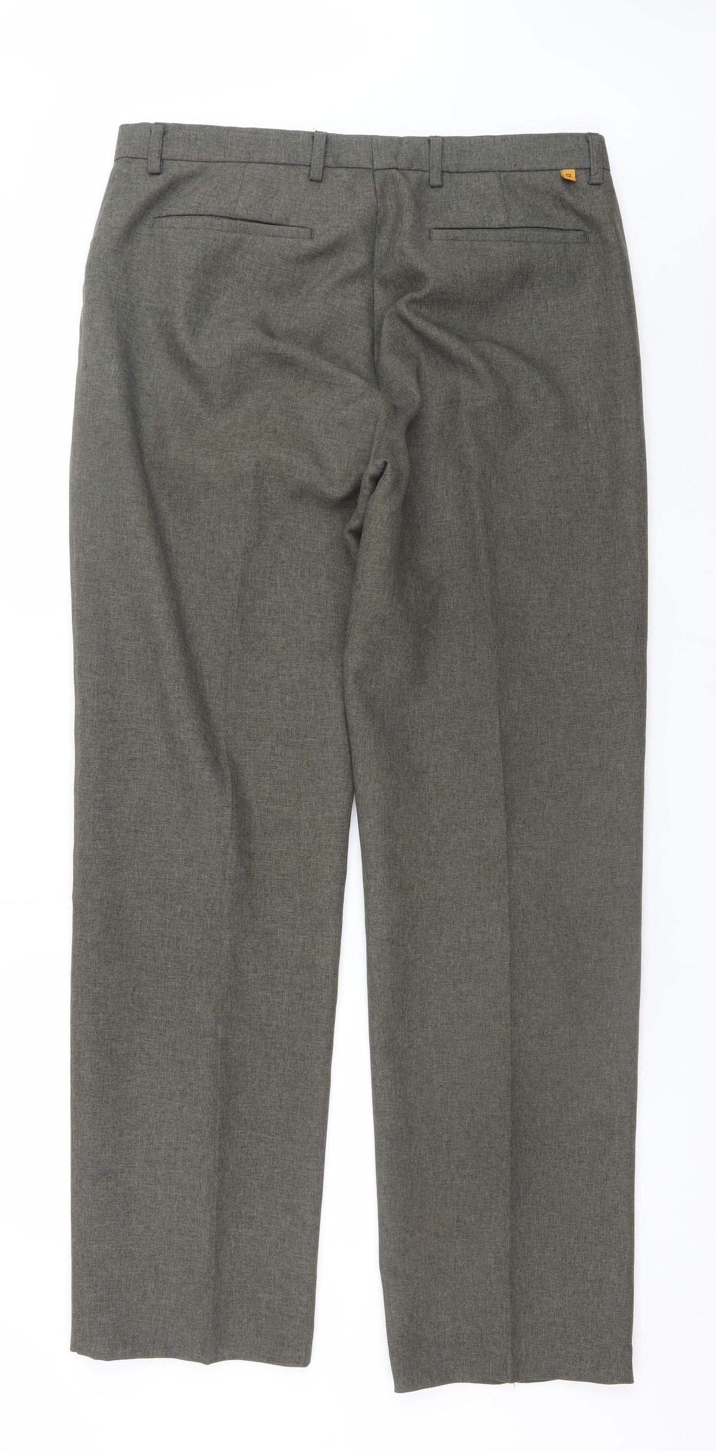 Farah Men's Grey 36W 33L Regular Fit Dress Pants