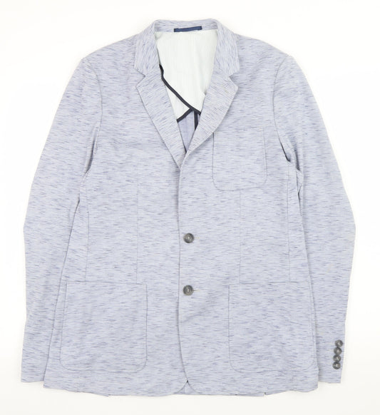 Mish Mash Men’s Blue Knit Blazer Large - Smart Casual Lined Jacket