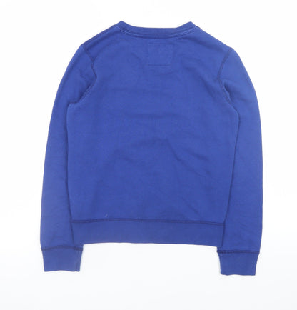 Close-up detail of Abercrombie & Fitch boys’ blue 9-10 years pullover fleece sweatshirt