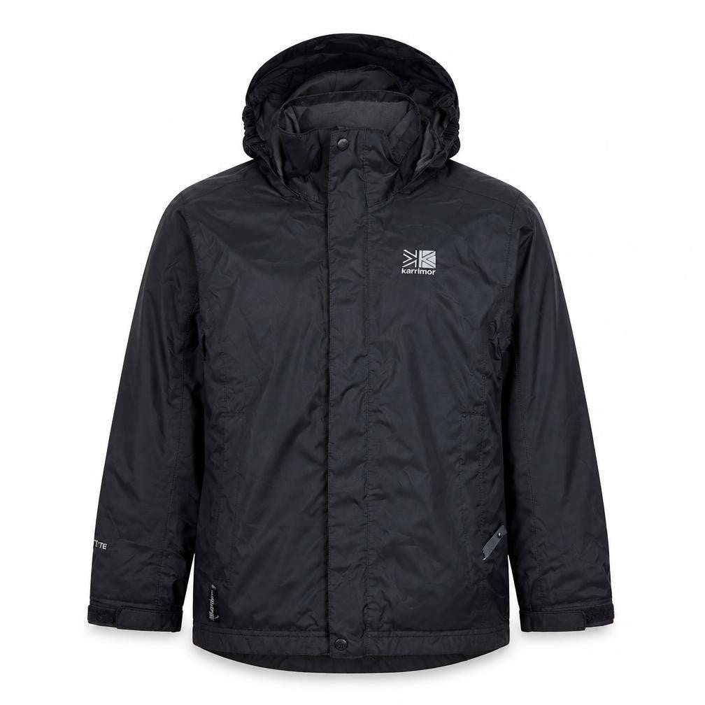 Karrimor Boys Black Waterproof Hooded Rain Jacket 7-8 Years