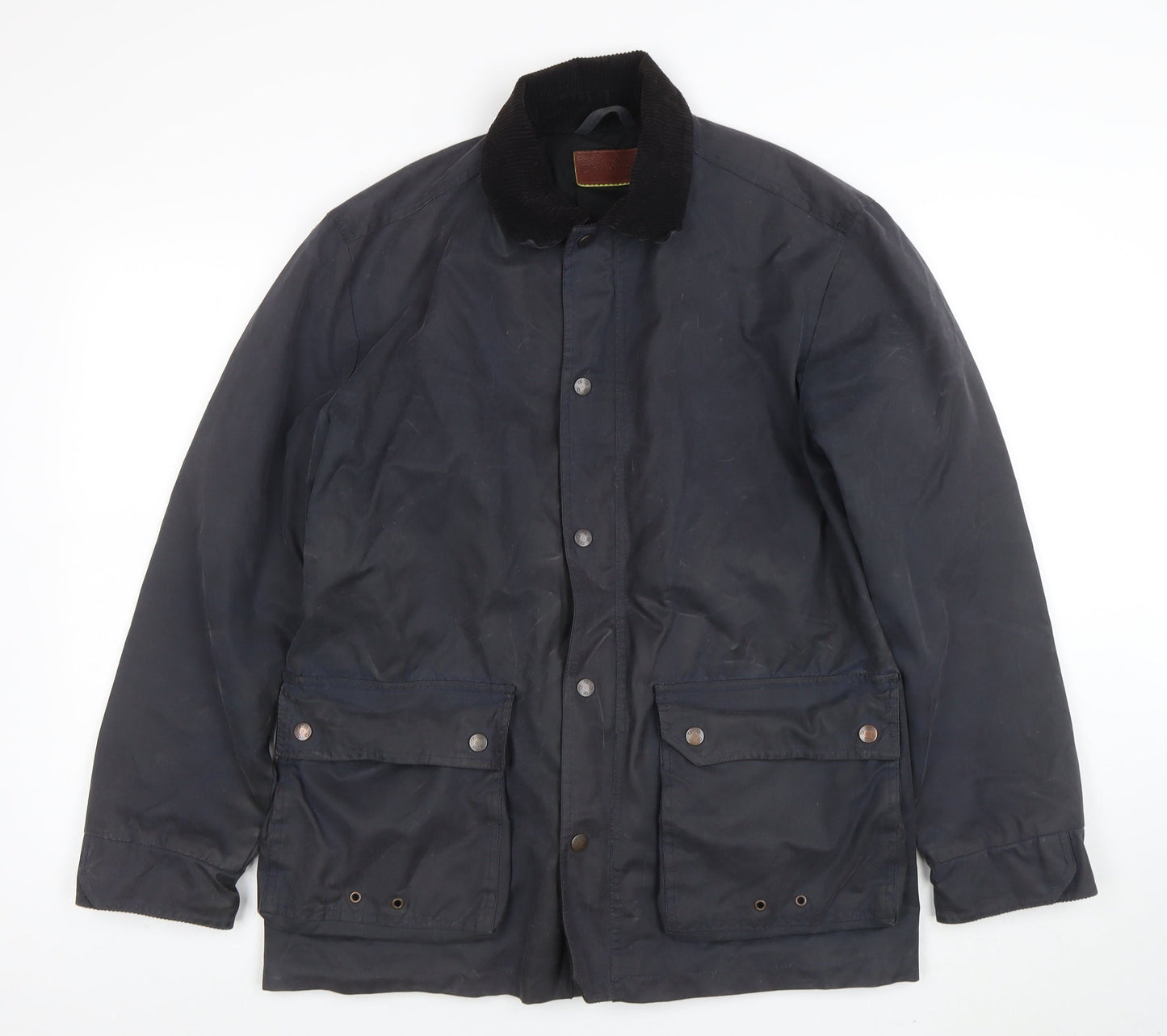 Oliver Sweeney Men's Black Waxed Cotton Jacket Small Cord Collar