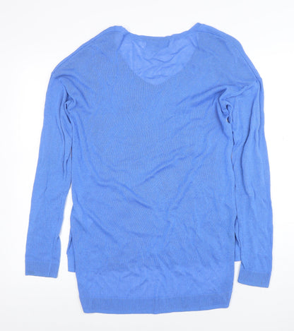 Next Women's Blue V-Neck Jewel Pullover Jumper Size 10