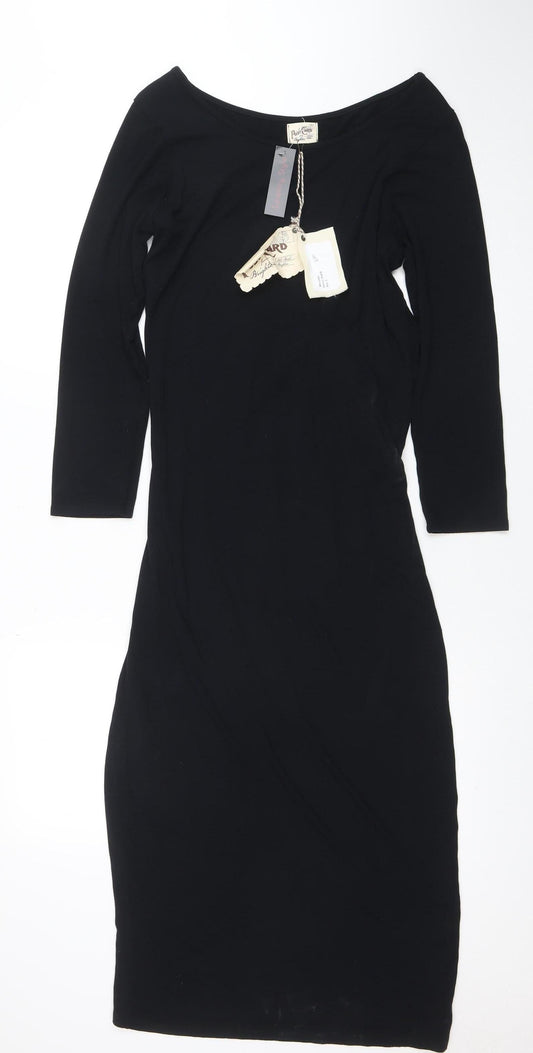 Post Card by Elif Women's Black Stretch Bodycon Dress Size S