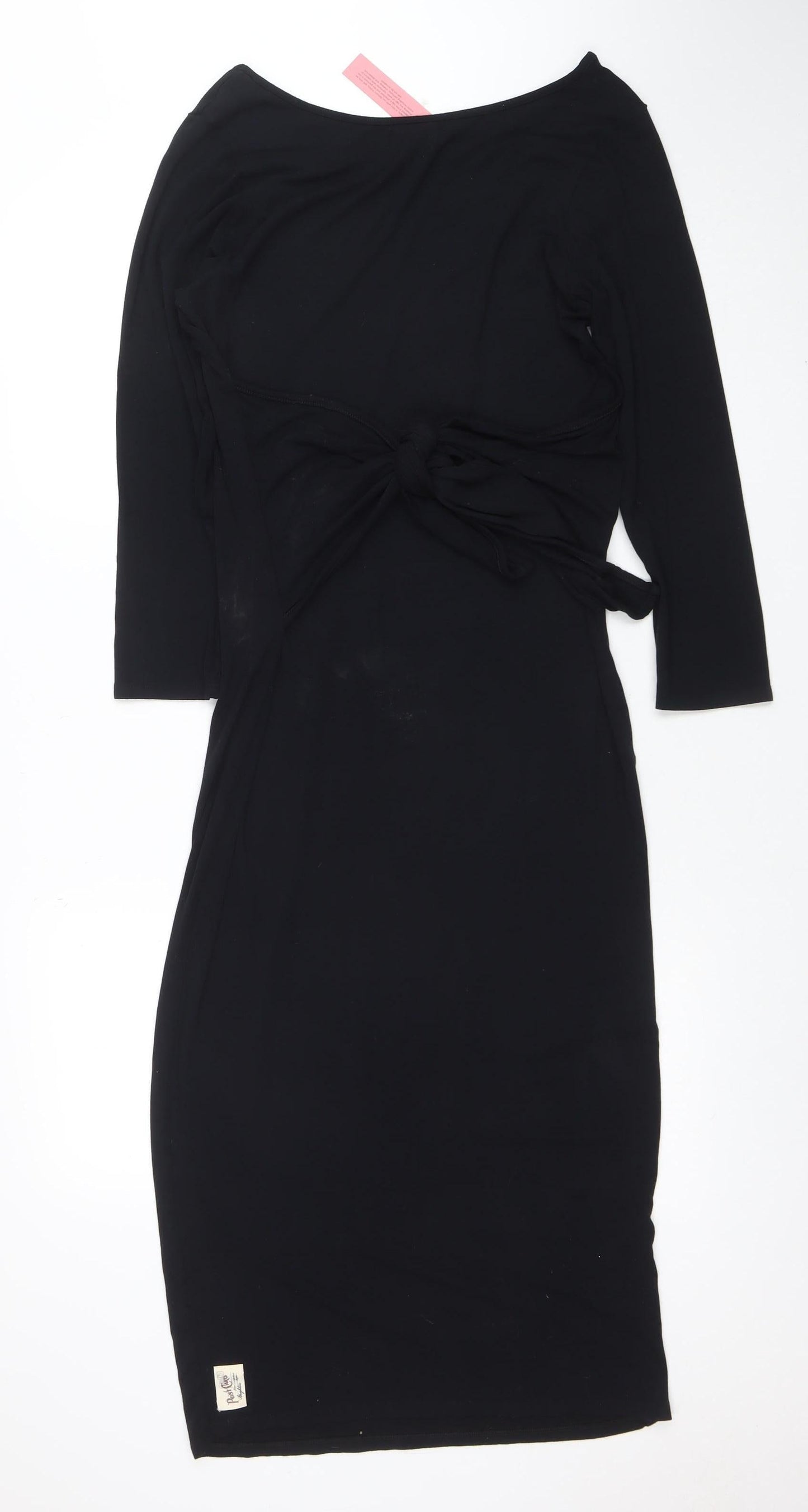 Post Card by Elif Women's Black Stretch Bodycon Dress Size S