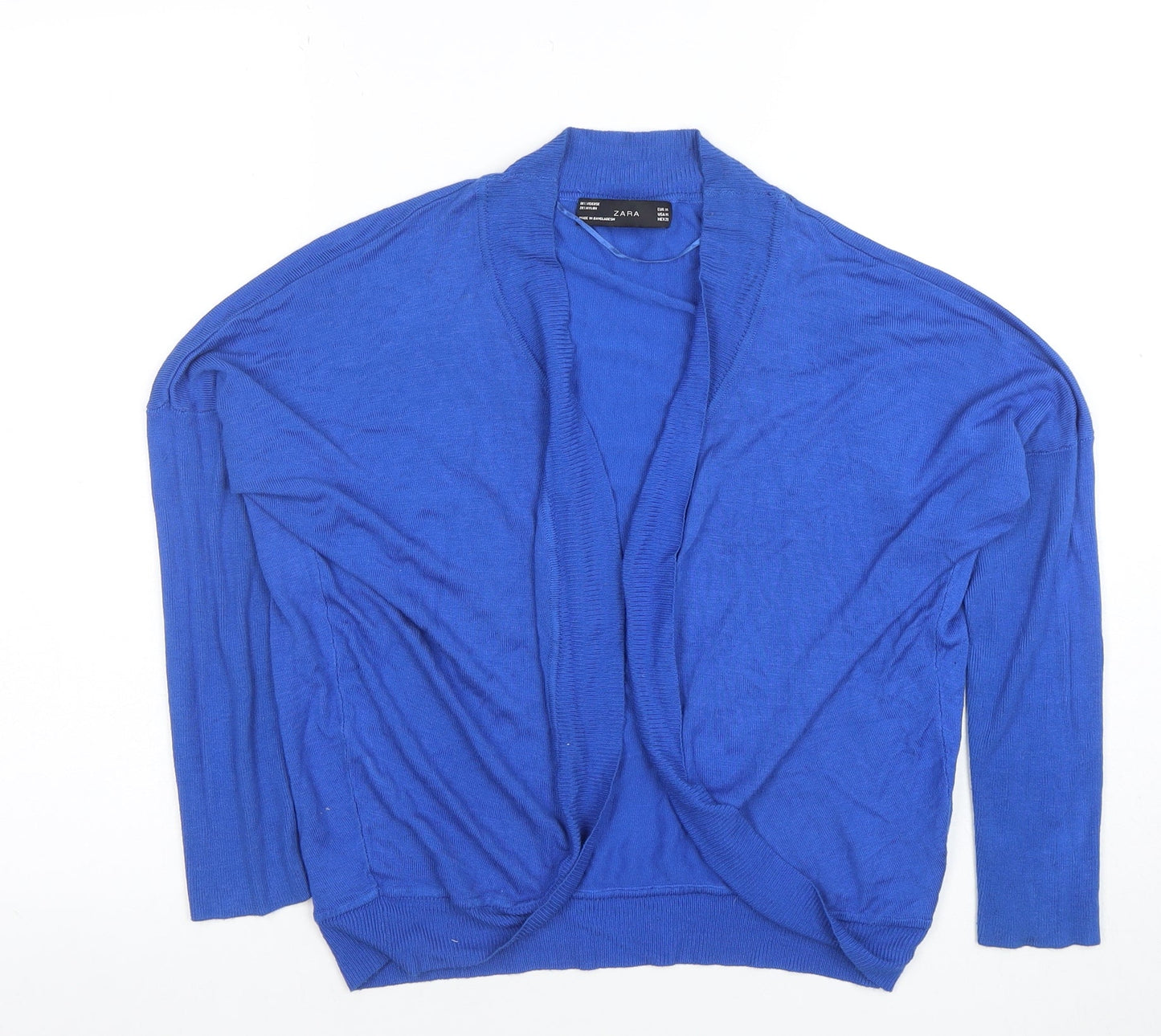 ZARA Women's Blue Lightweight Open Knit Cardigan Size M