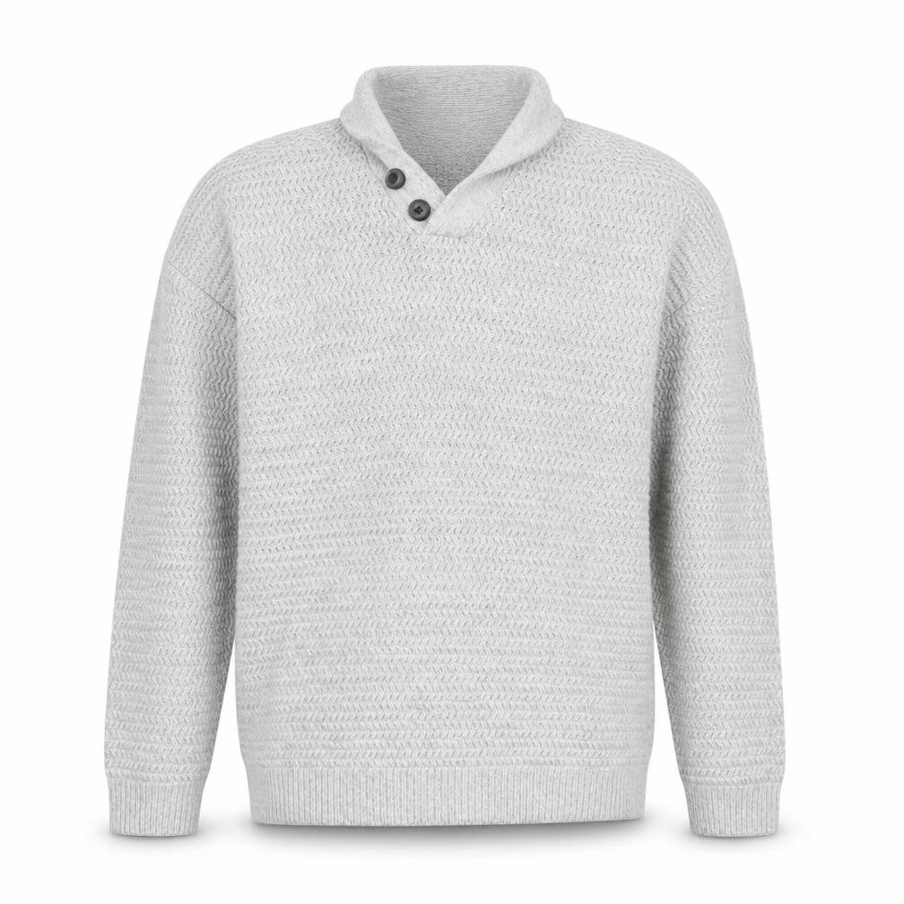 Next Men Grey XL Shawl Collar Button Knit Jumper Wool Blend