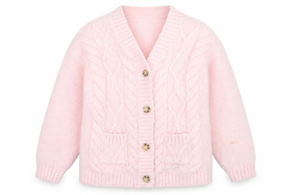 George Teens Pink Cable Knit Button Cardigan Jumper 7-8 Years