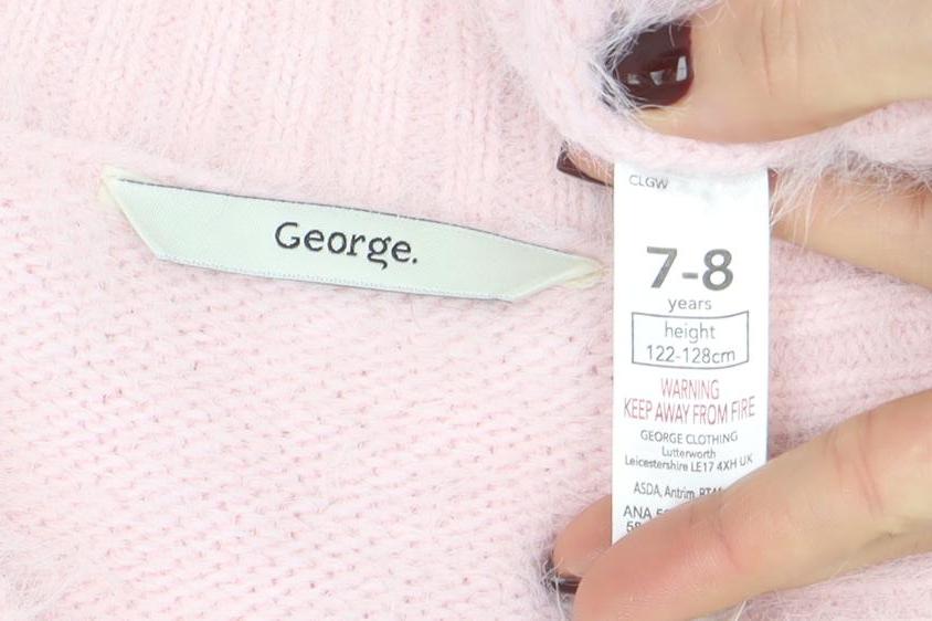 George Teens Pink Cable Knit Button Cardigan Jumper 7-8 Years