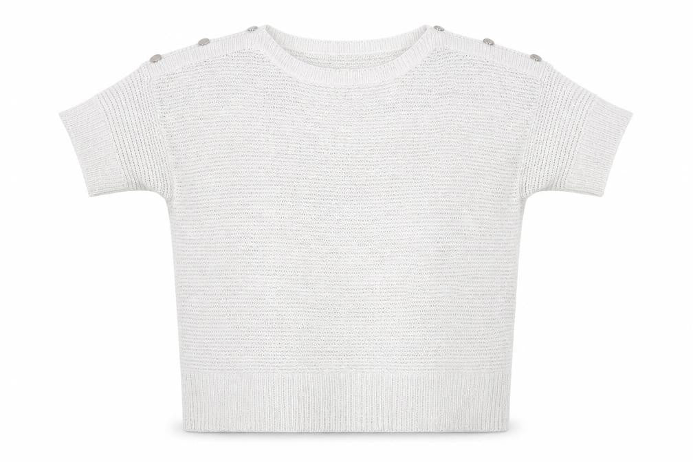 Wallis Women Ivory Short Sleeve Knit Pullover Jumper L