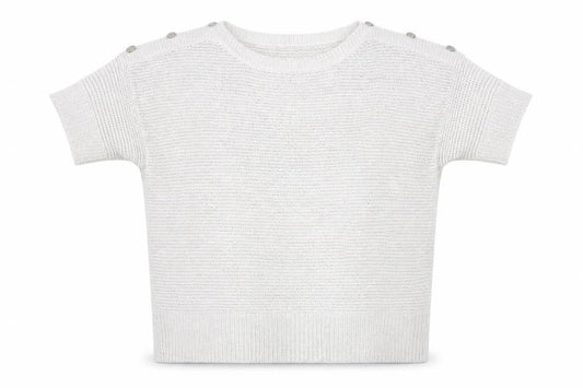 Wallis Women Ivory Short Sleeve Knit Pullover Jumper L