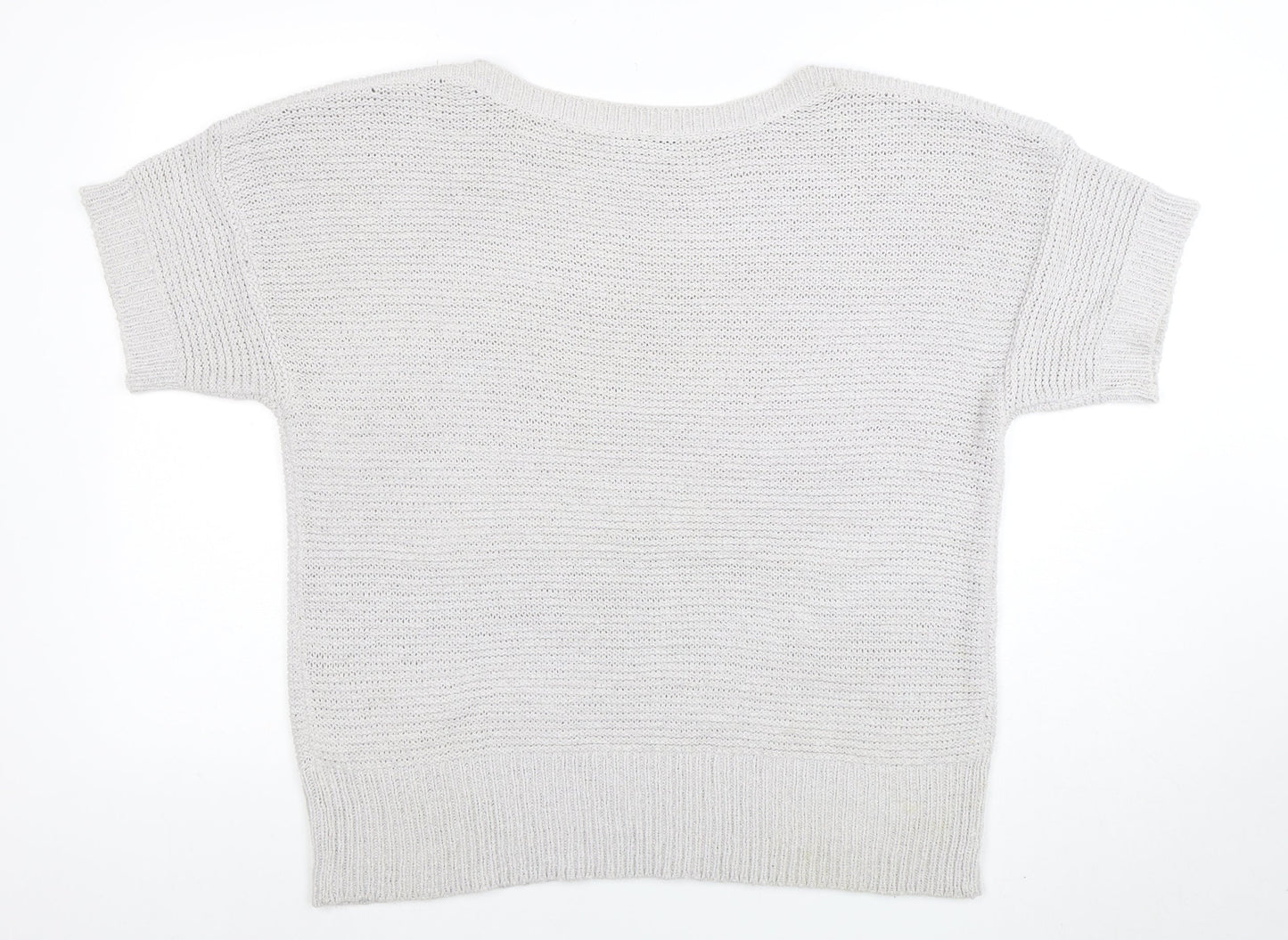 Wallis Women Ivory Short Sleeve Knit Pullover Jumper L