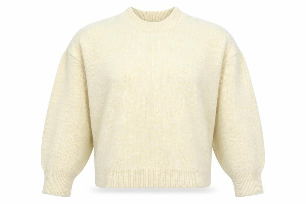 H&M Women's Beige Ribbed Mock Neck Jumper Size S