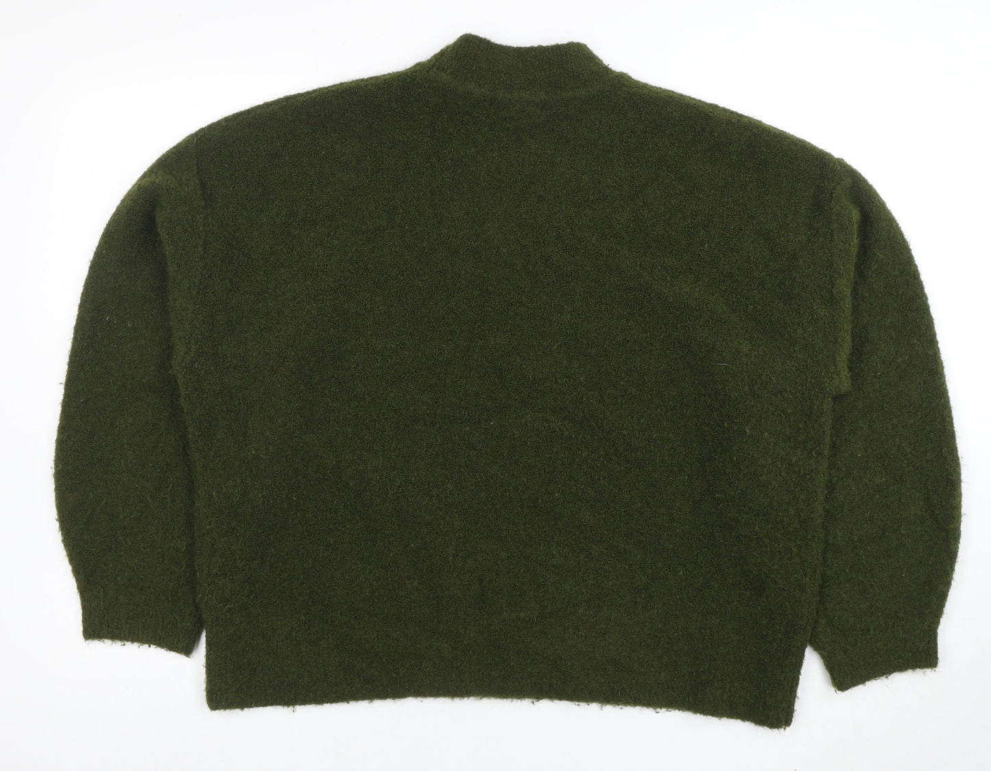 Marks and Spencer Women’s Green Mock Neck Wool Blend Jumper Size L