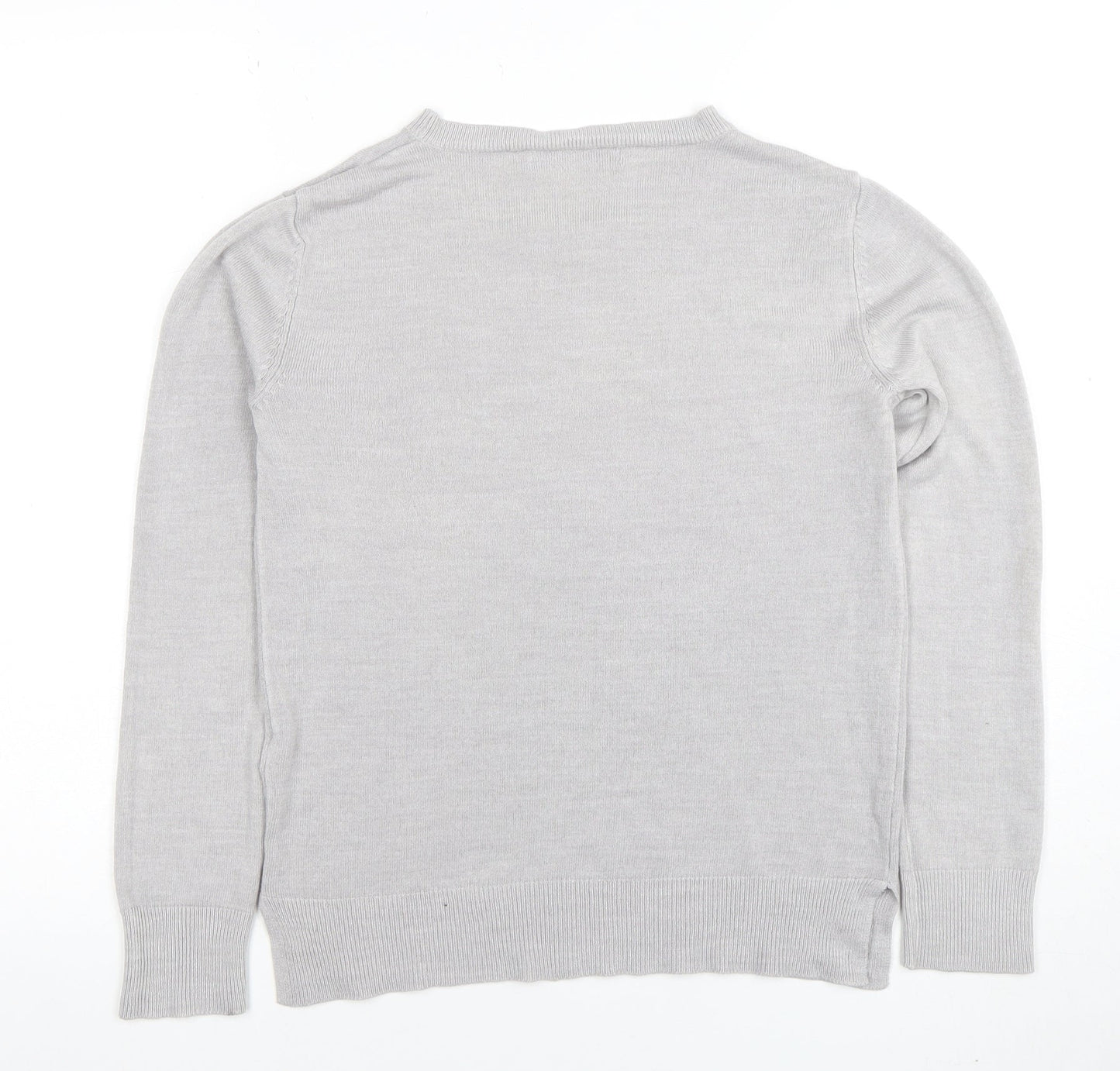 Marks and Spencer Women’s Grey Acrylic Crew Neck Jumper Size 8