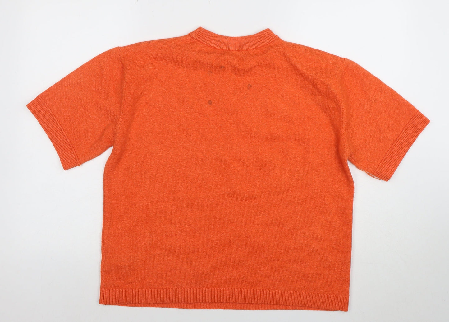 Marks and Spencer Womens Orange Basic Short Sleeve Knit T-Shirt M