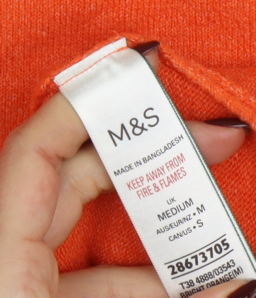 Marks and Spencer Womens Orange Basic Short Sleeve Knit T-Shirt M