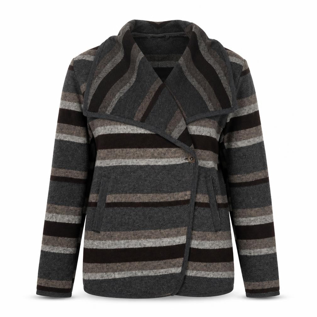 Warehouse Women’s Grey Striped Long Sleeve Cardigan UK 12