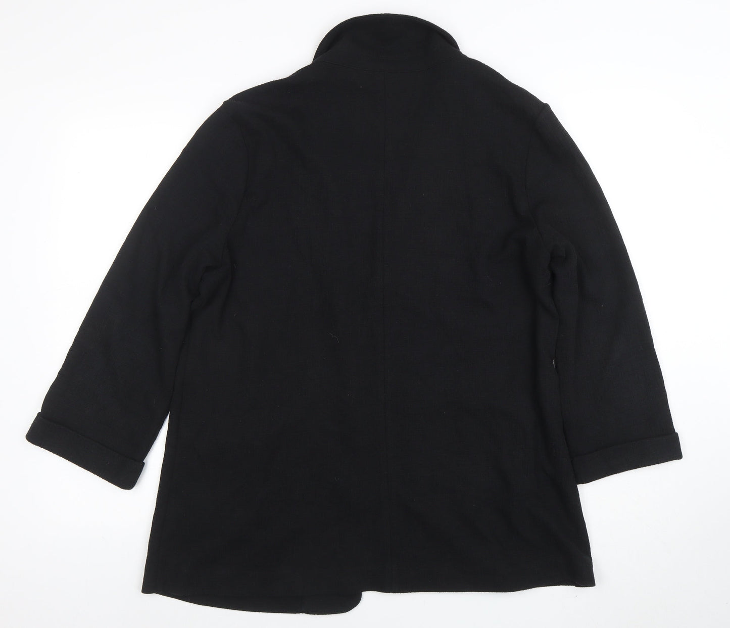M&Co Women’s Black Collared Long Sleeve Knit Cardigan Size 18