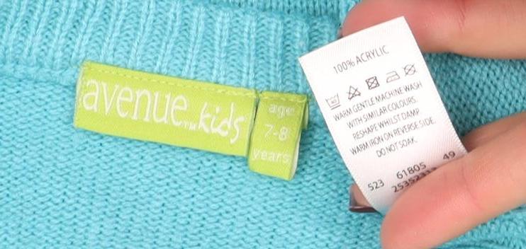 Avenue Kids Girls Blue Reindeer Christmas Jumper 7-8 Years Acrylic Knit