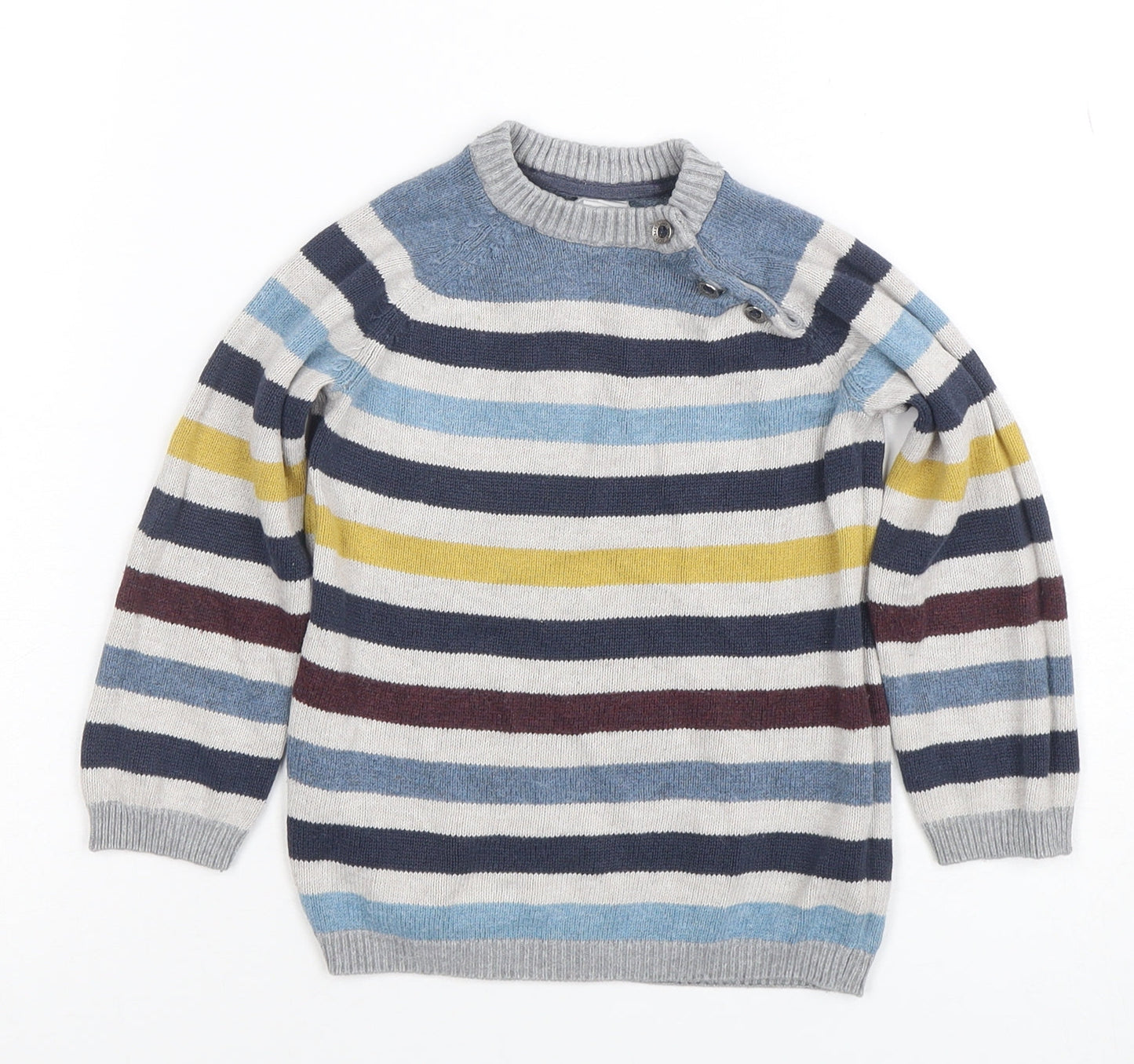 H&M Unisex Baby Multicoloured Striped Knit Pullover Jumper 12-18 Months