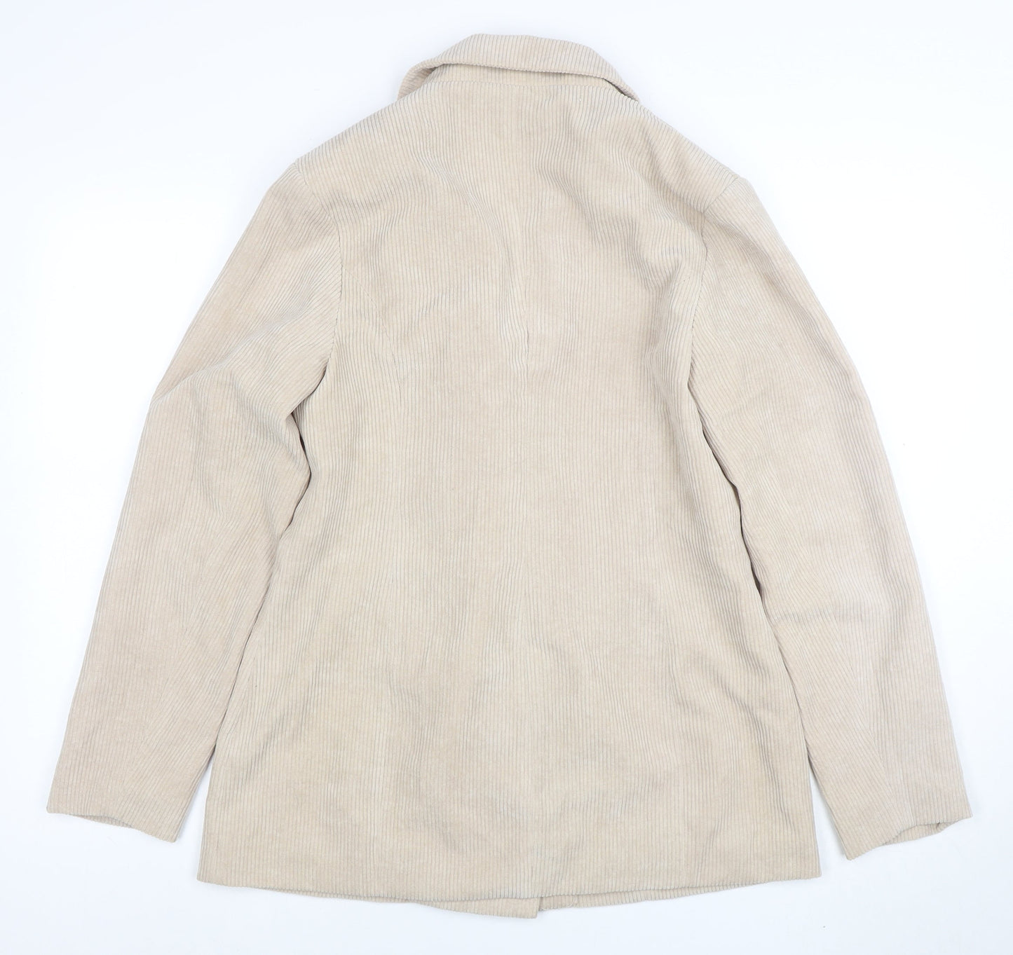 PrettyLittleThing Women Beige Corduroy Double-Breasted Blazer UK 10
