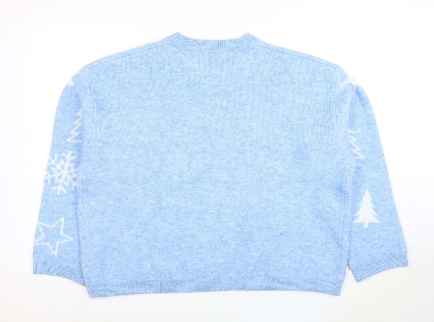 Primark Womens Blue Christmas Crew Neck Pullover Jumper Size XL