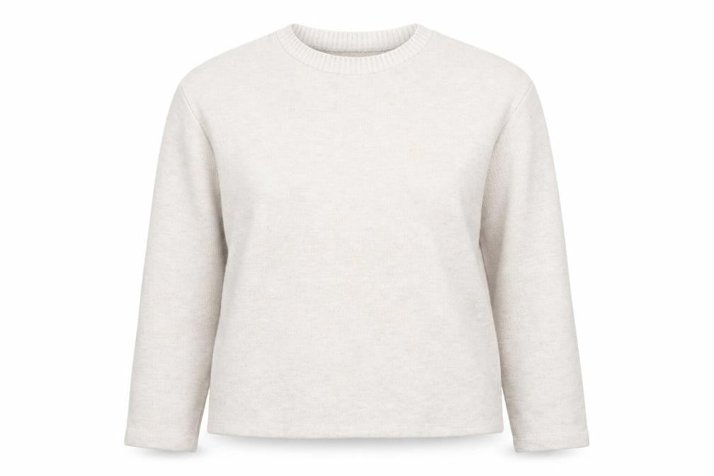 ZARA Women Beige Knit Cotton Blend Crew Neck Jumper Size 12