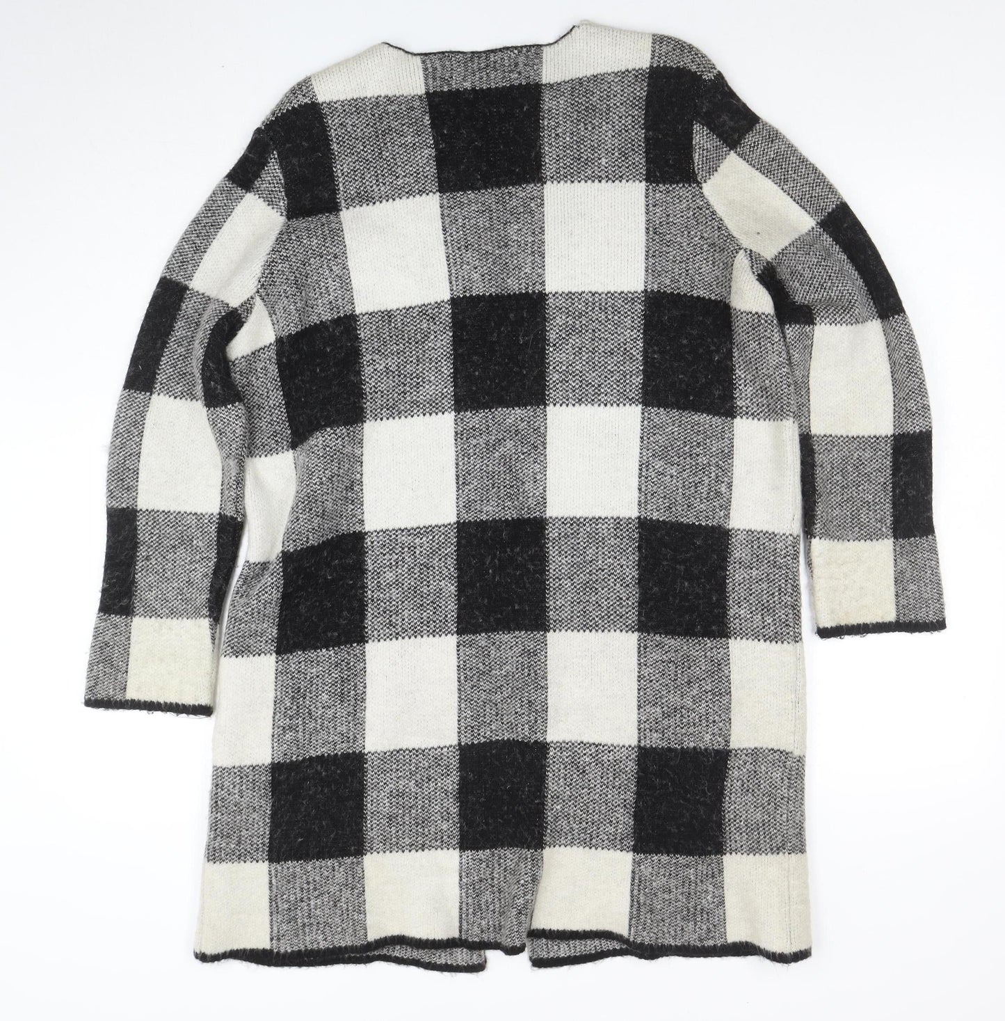 Atmosphere Women Black Check Longline Cardigan Size 10/12