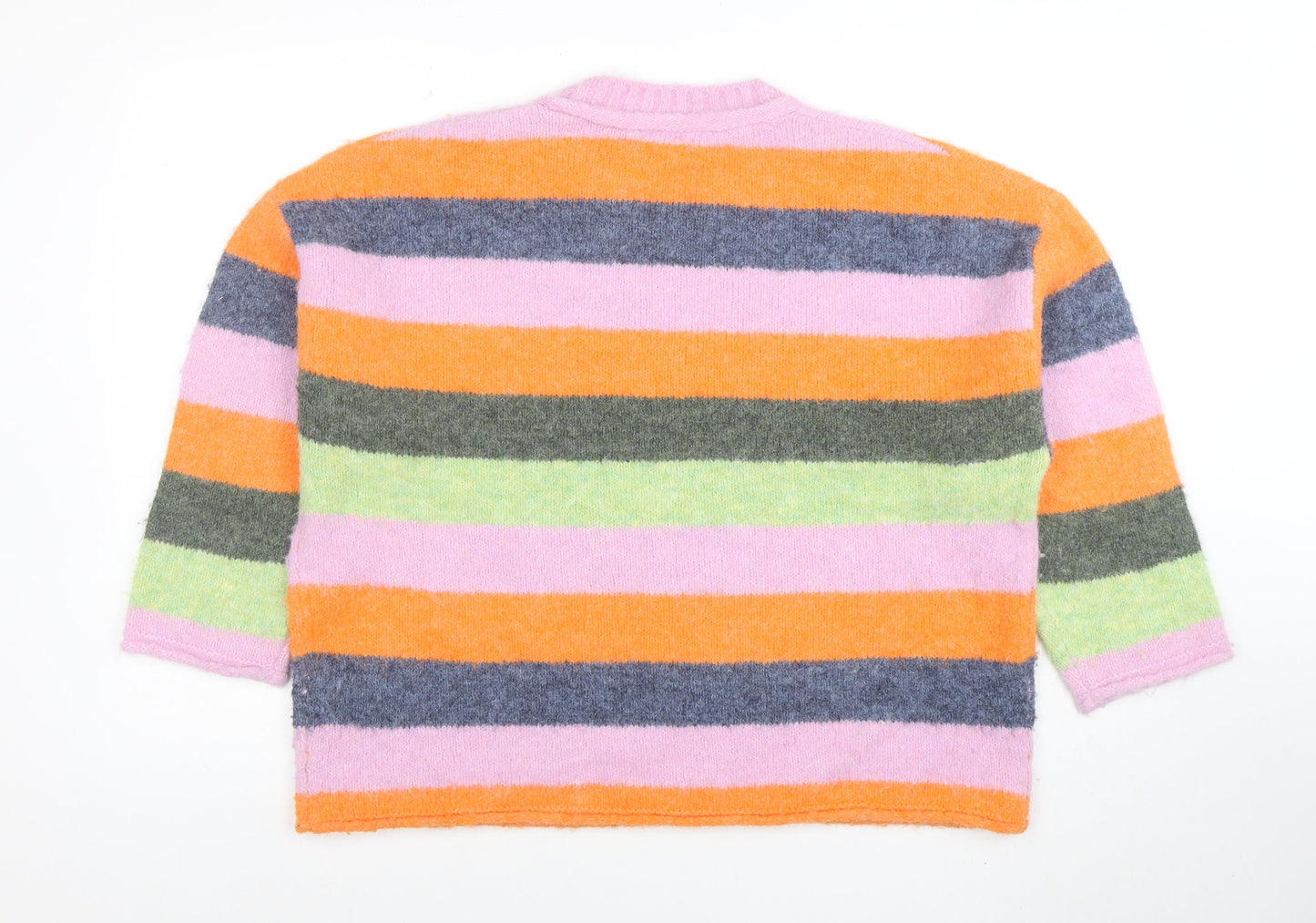 Next Petite Women’s Multicolour Striped Crew Neck Jumper Size L