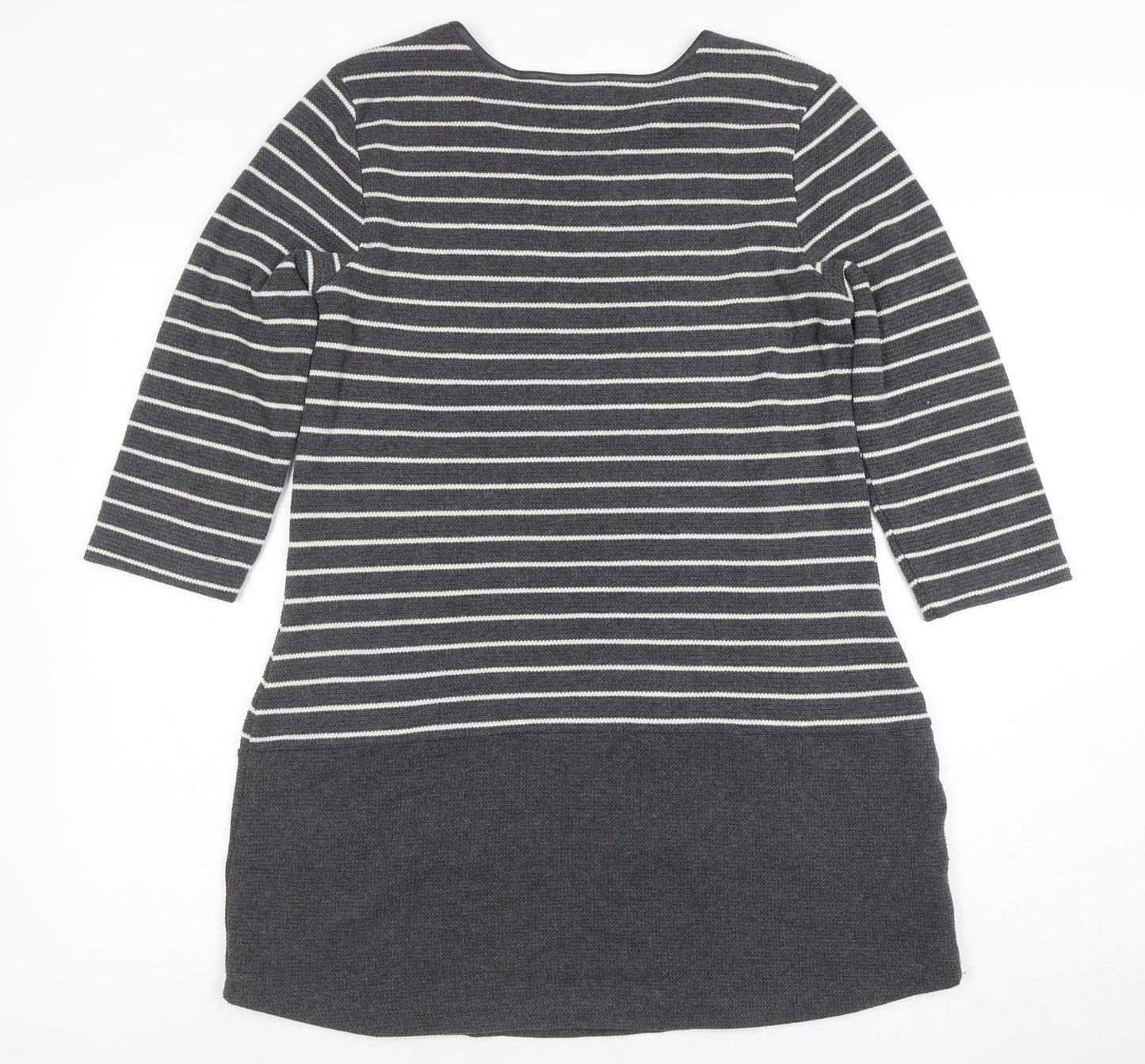 Laura Ashley Women’s Grey Striped Knit Shift Dress Size 12
