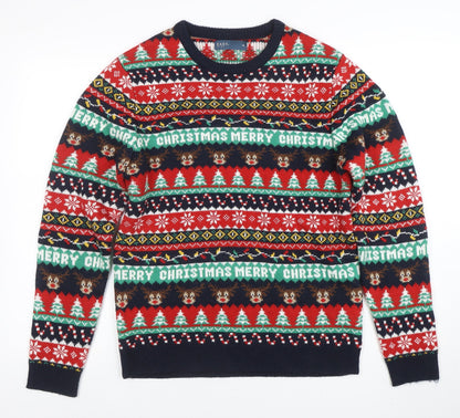 Additional front view of Easy Men’s Multicoloured Christmas jumper M Crew Neck Knit