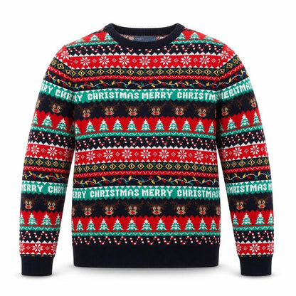 Front view of Easy Men’s Multicoloured Christmas jumper M Crew Neck Knit