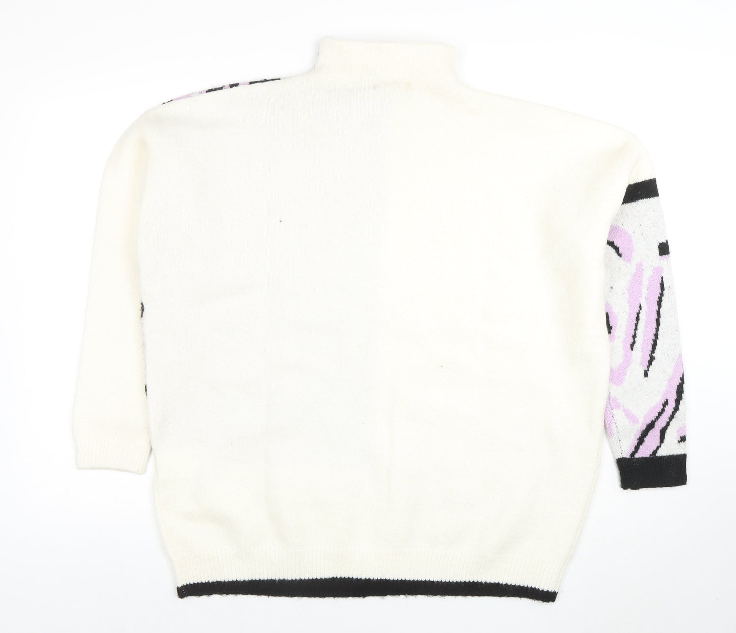 The Stevens Womens Ivory Zebra Animal Print Pullover Jumper Size 12