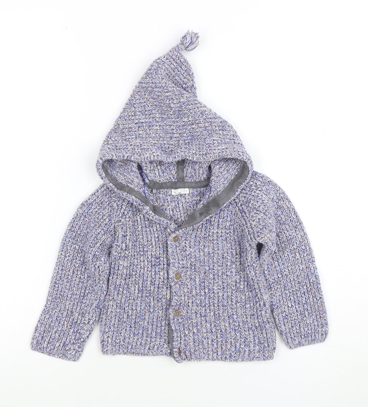 Next Unisex Baby Multicoloured Knit Hooded Cardigan 18-24 Months Cotton