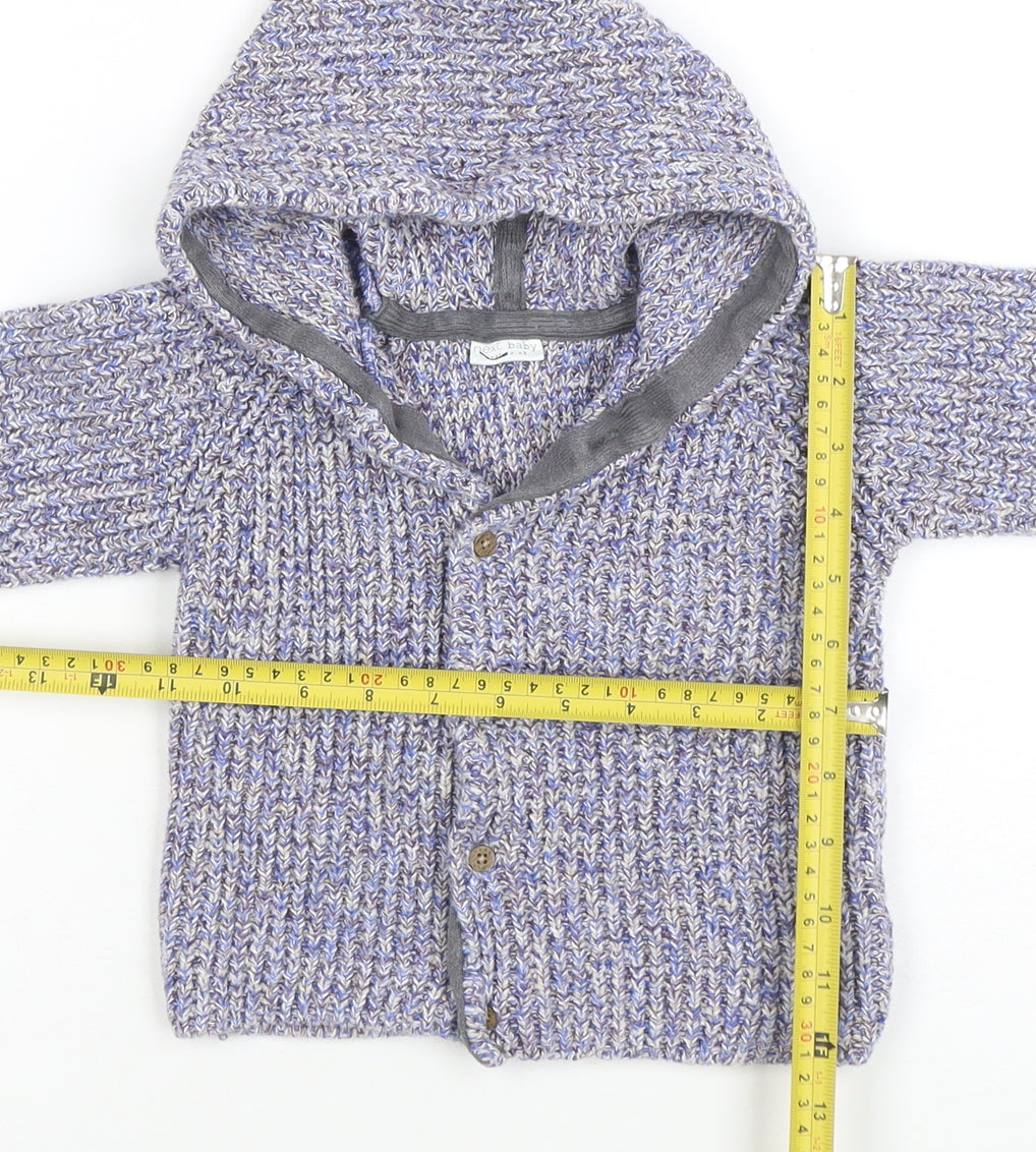 Next Unisex Baby Multicoloured Knit Hooded Cardigan 18-24 Months Cotton