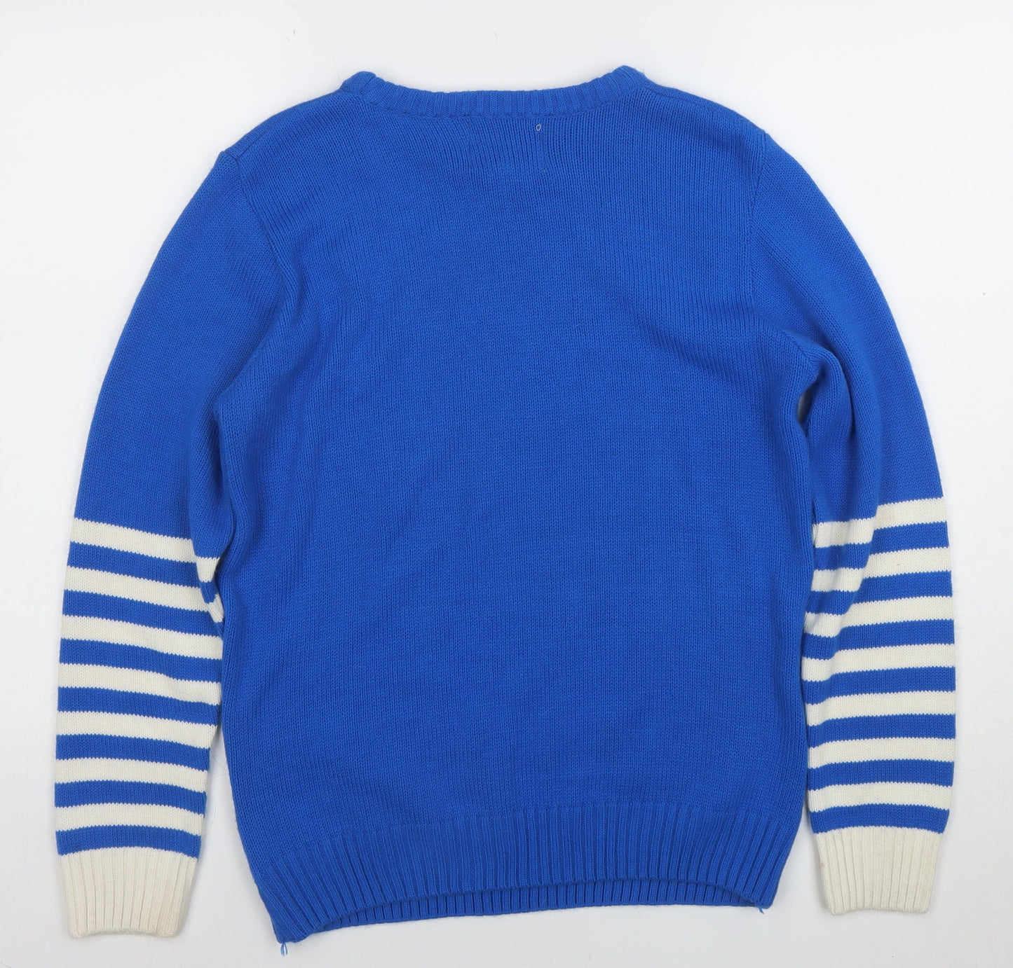 Bad Santa Mens Blue Christmas Jumper M Funny Graphic Pullover