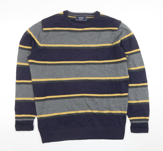 Maine New England Men's Multicoloured Stripe Cotton Jumper S