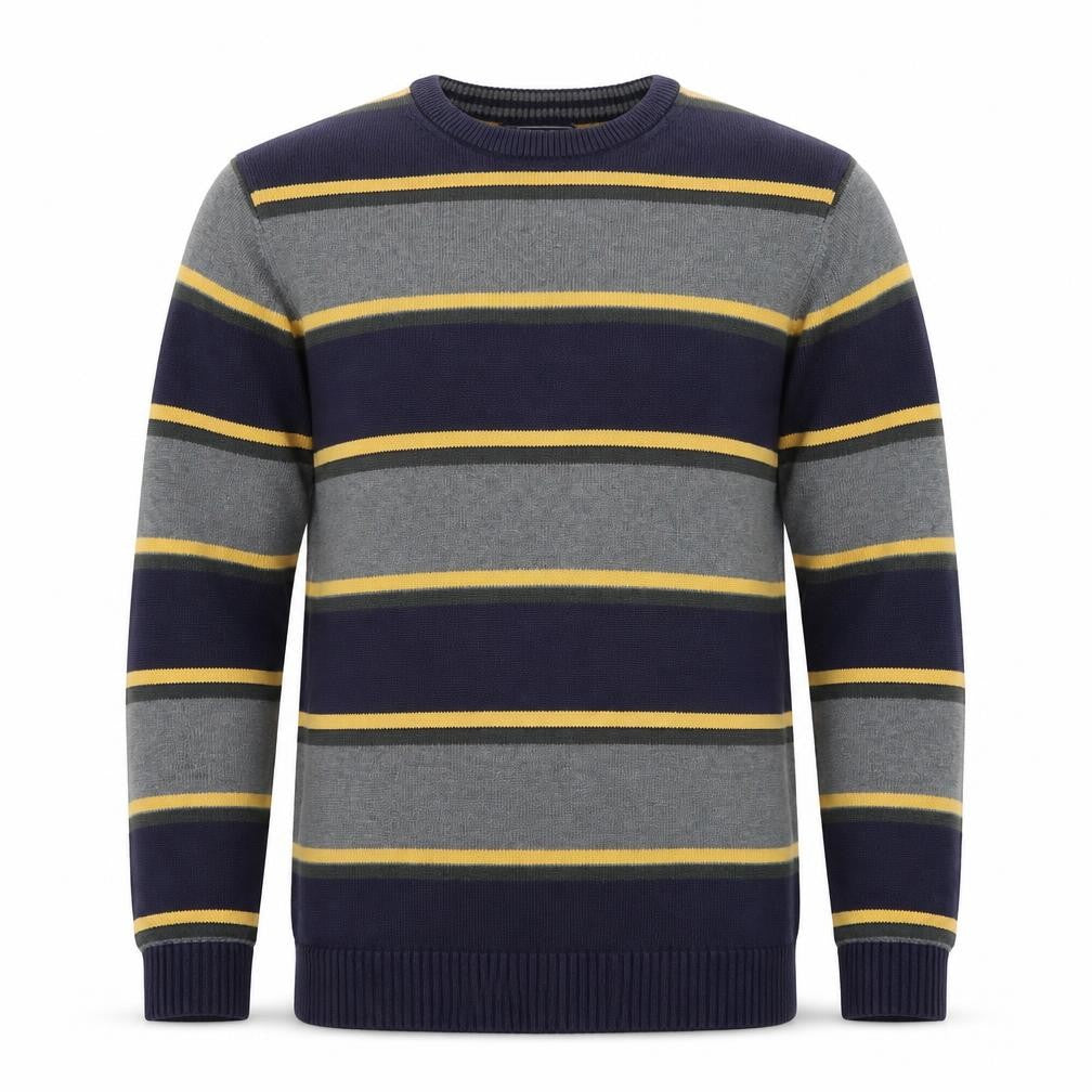 Maine New England Men's Multicoloured Stripe Cotton Jumper S