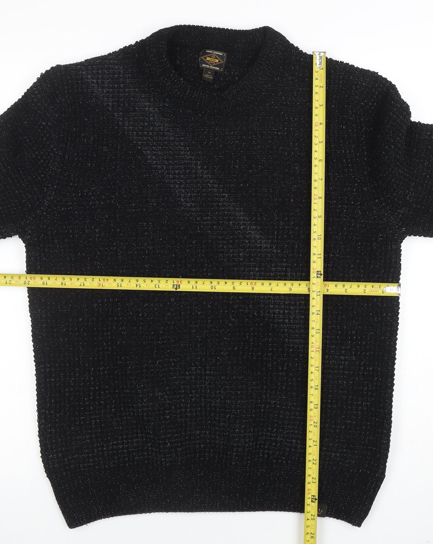 Next Men's Black Chunky Knit Crew Neck Pullover Jumper M
