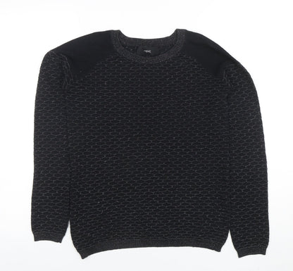 Next Women's Black Crew Neck Long Sleeve Knit Jumper Size 8